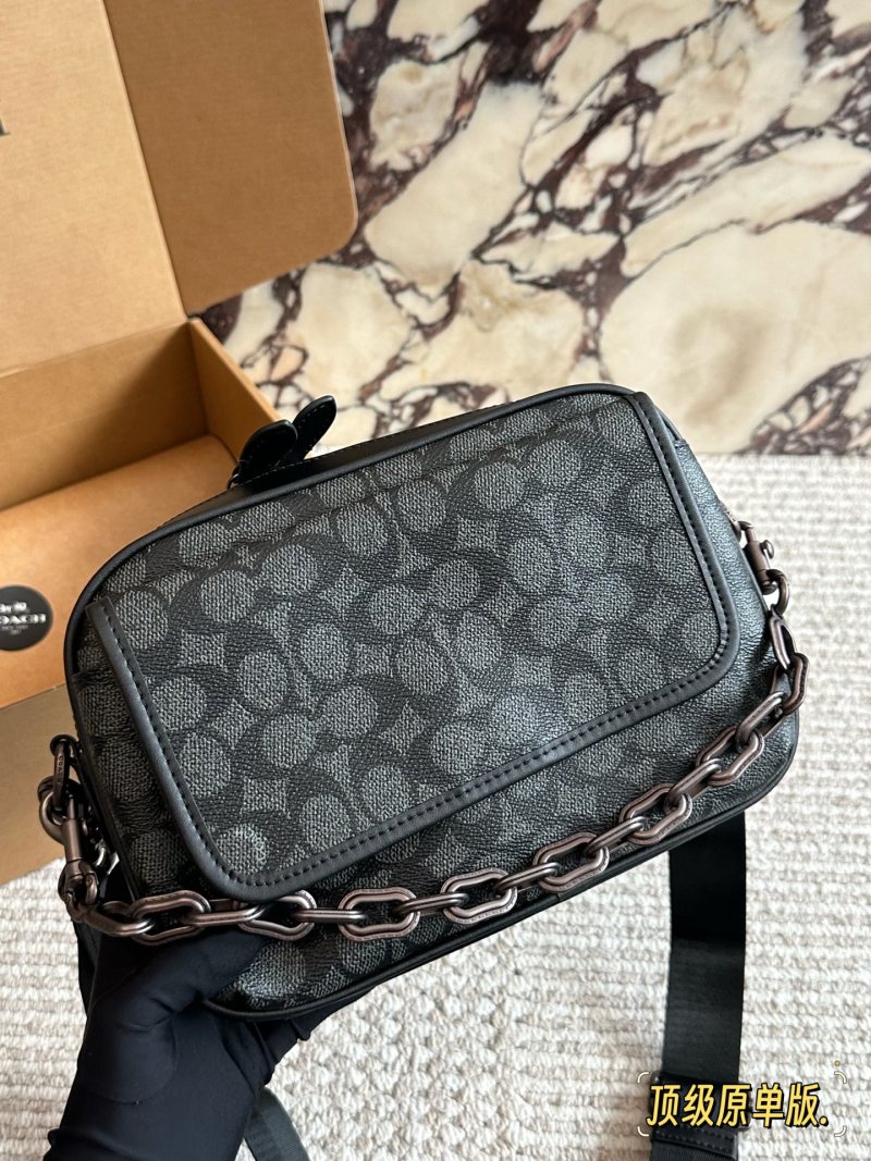 Coach Black Monogram Camera Crossbody Bag view