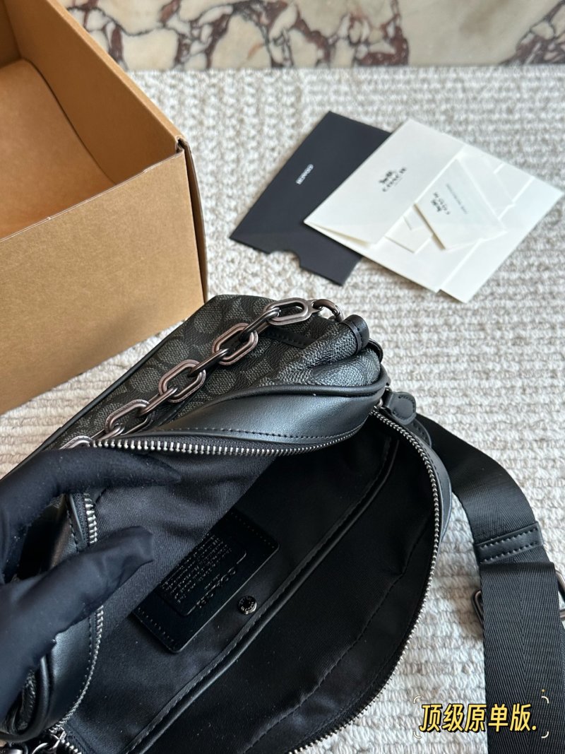 Coach Black Monogram Camera Crossbody Bag view
