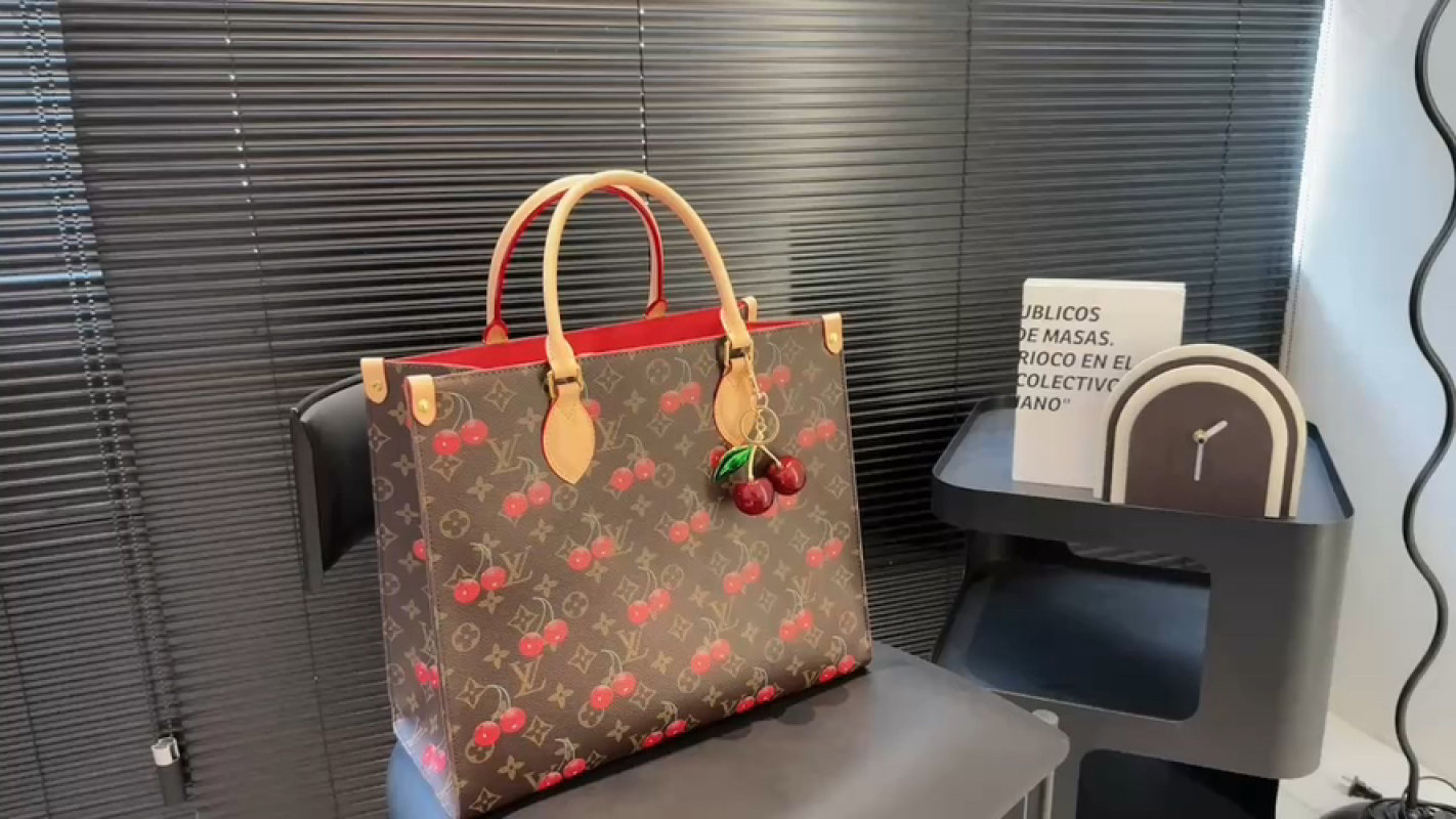 Louis Vuitton Monogram Cherry Red Tote Bag