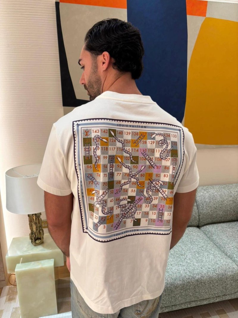 Louis Vuitton Game Board Print Cream T-Shirt