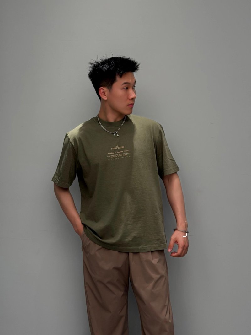 Stone Island Compass Badge Short Sleeve T-Shirt Sage Green view