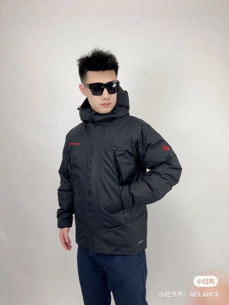 Black Padded Down Jacket with Hood