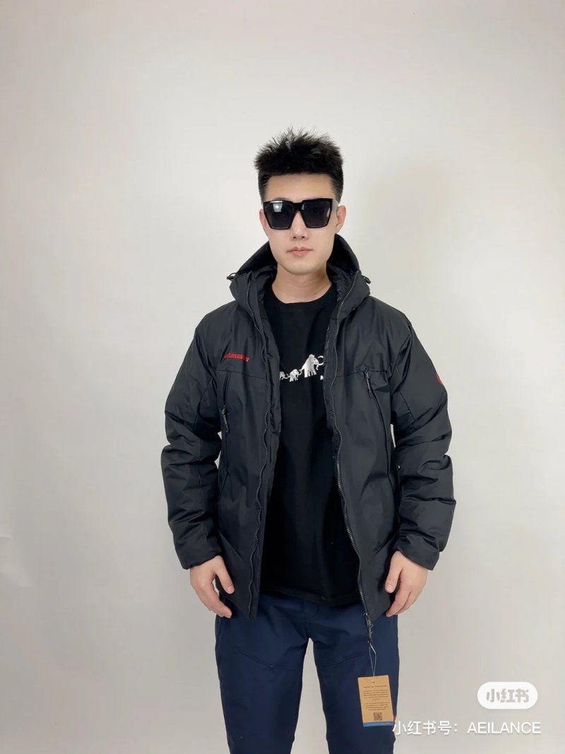 Black Padded Down Jacket with Hood view