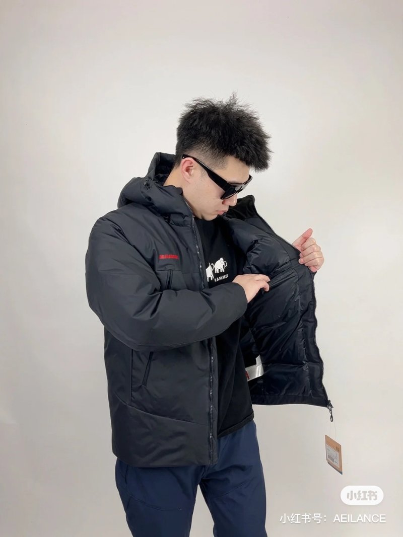 Black Padded Down Jacket with Hood view
