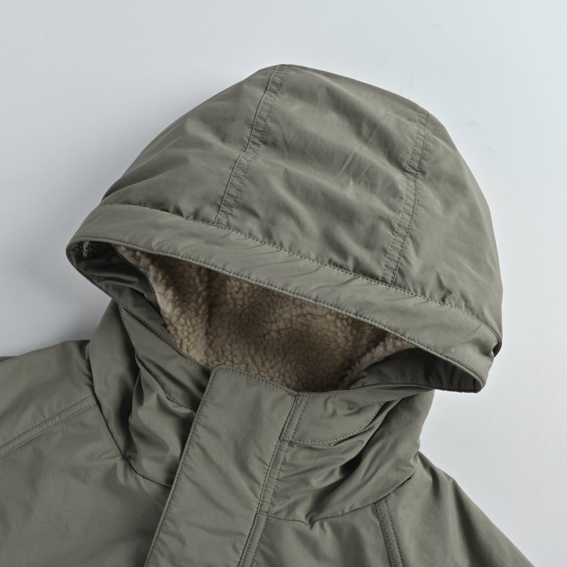Cream & Grey Sherpa Fleece Zip Hoodie Jacket view