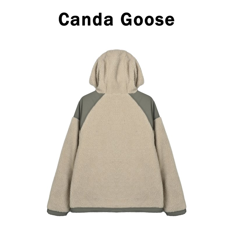 Cream & Grey Sherpa Fleece Zip Hoodie Jacket view