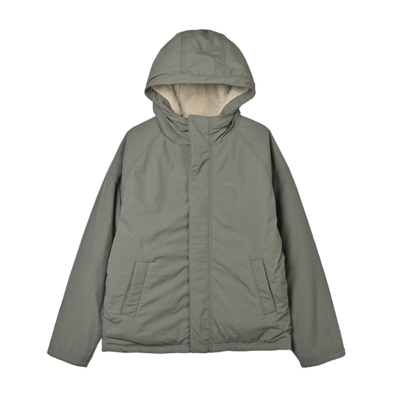 Cream & Grey Sherpa Fleece Zip Hoodie Jacket view