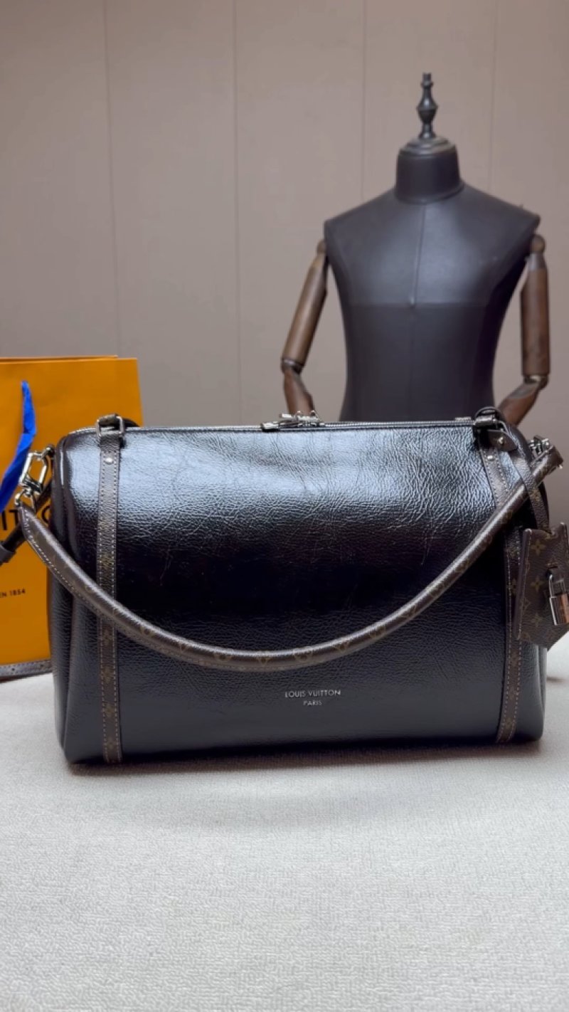 Louis Vuitton Monogram Noir Leather Top Handle Shoulder Bag