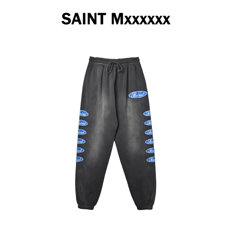 Black Denim Jeans with Blue Logo Stripe Print view