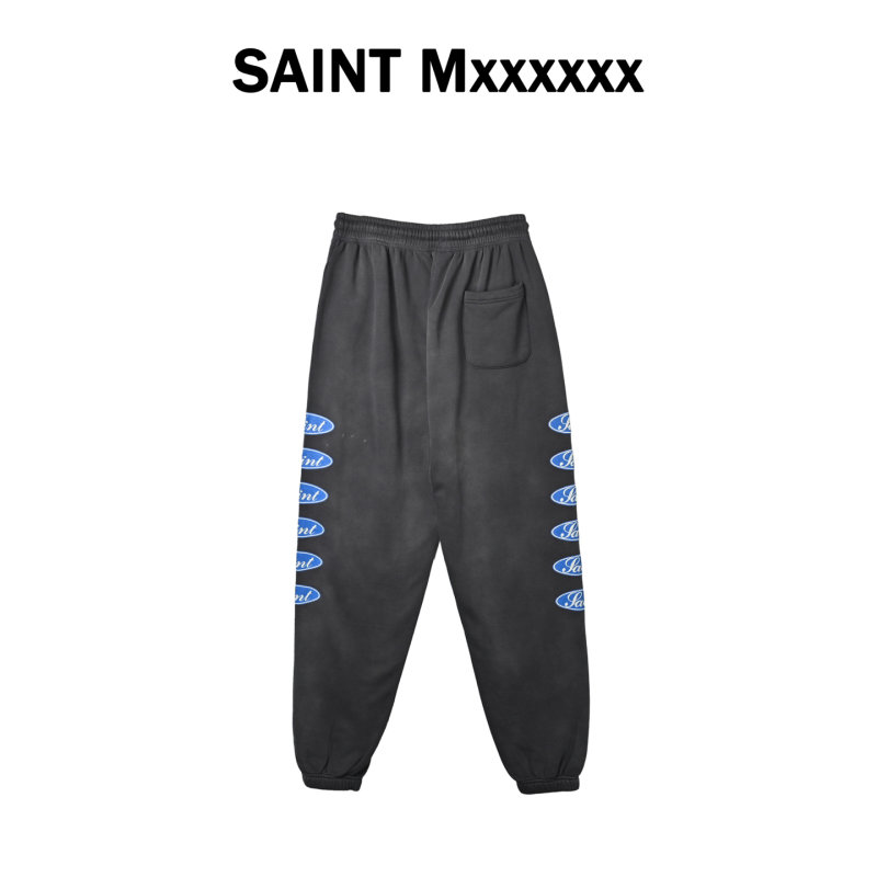 Black Denim Jeans with Blue Logo Stripe Print view