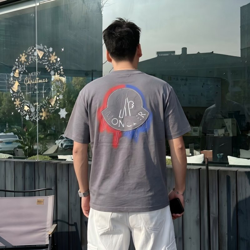 Charcoal Grey Short Sleeve T-Shirt with Red Embroidered Logo view