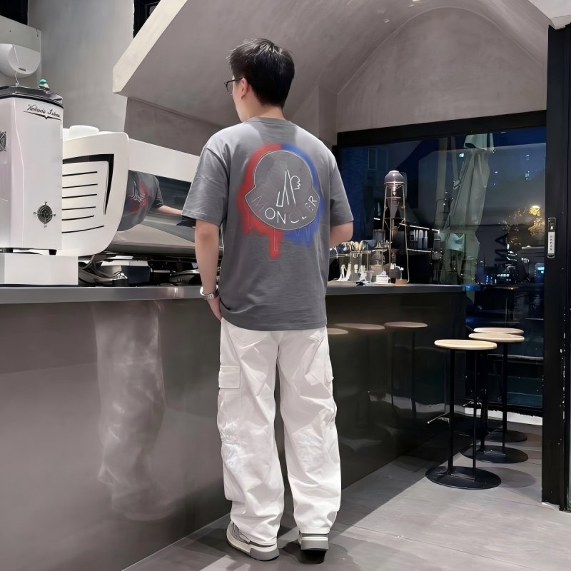 Charcoal Grey Short Sleeve T-Shirt with Red Embroidered Logo view