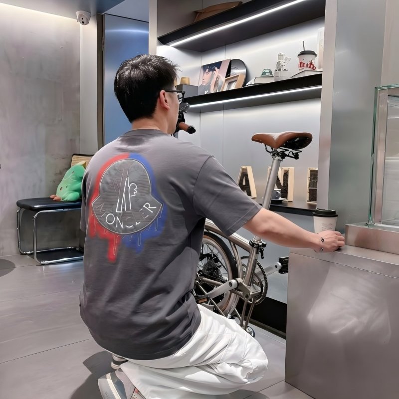 Charcoal Grey Short Sleeve T-Shirt with Red Embroidered Logo view