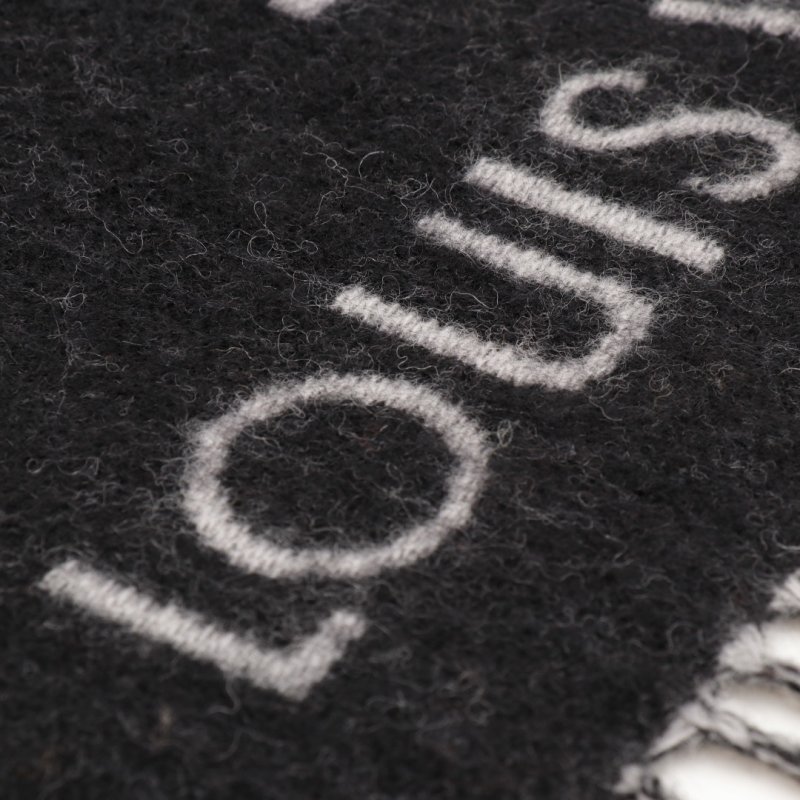 Louis Vuitton LV Monogram Cashmere Fringe Scarf Black view