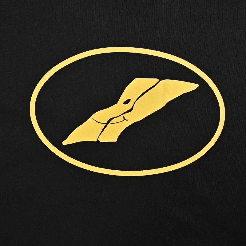 Black Short Sleeve T-Shirt with Gold Leaf Logo Print view