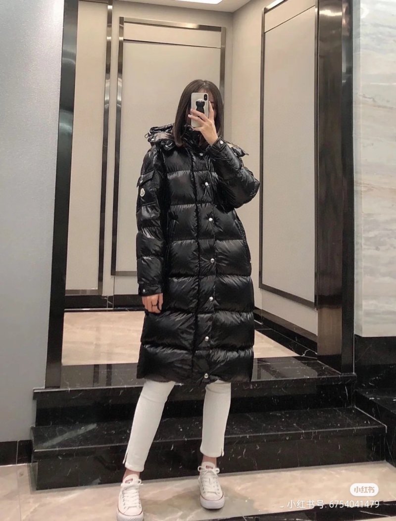 Black Puffy Long Down Jacket with Belt view