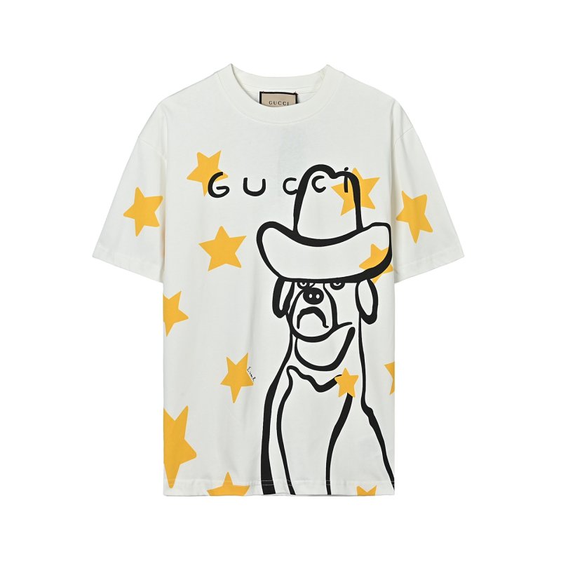 Gucci Star Cartoon Character White T-Shirt view