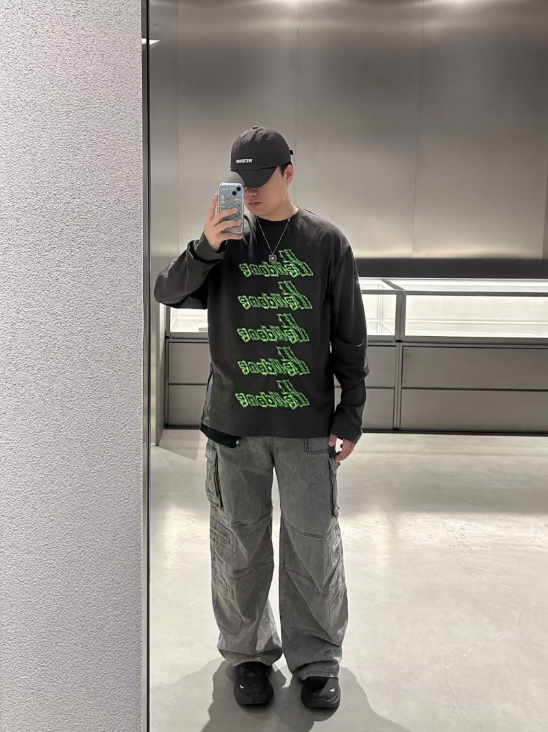 Black Neon Graphic Logo Long Sleeve T-Shirt view