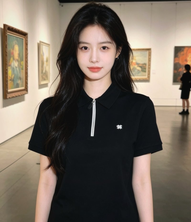 Black Short Sleeve Zip T-Shirt view