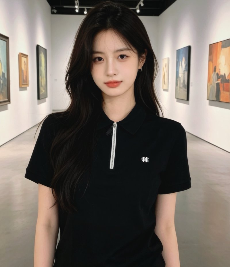 Black Short Sleeve Zip T-Shirt view