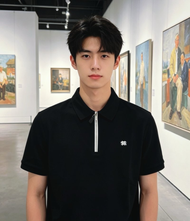 Black Short Sleeve Zip T-Shirt view