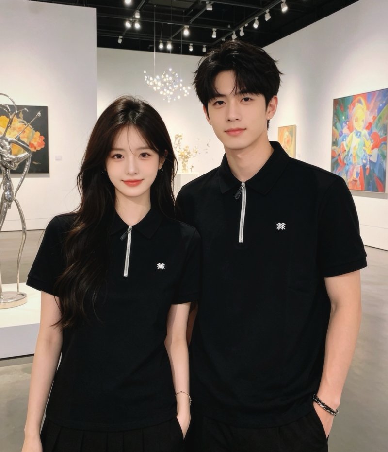 Black Short Sleeve Zip T-Shirt view