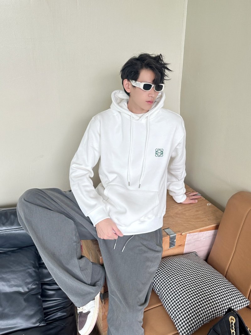 White Oversized Hoodie with Pleated Skirt Detail view