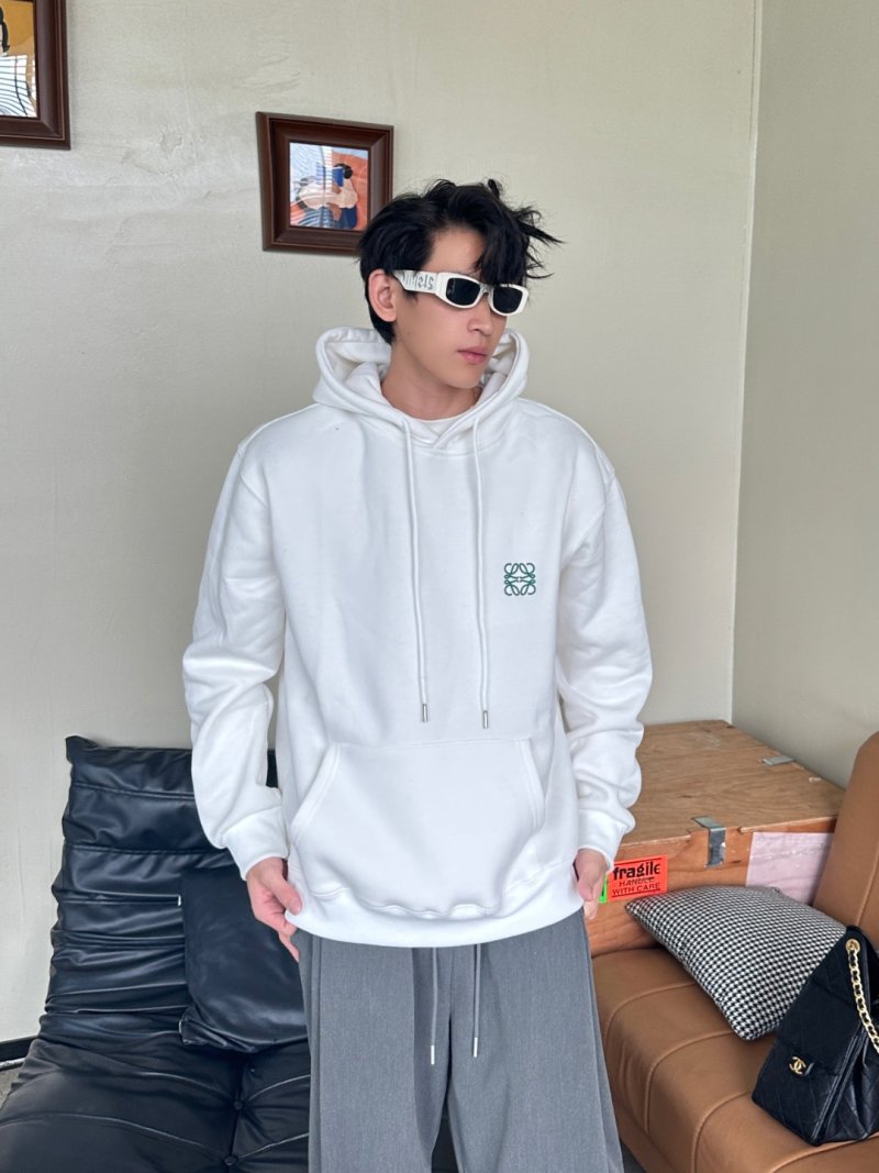 White Oversized Hoodie with Pleated Skirt Detail view