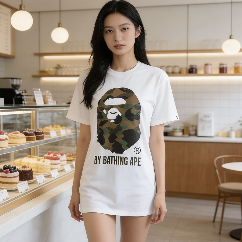 A Bathing Ape Camo Head White T-Shirt