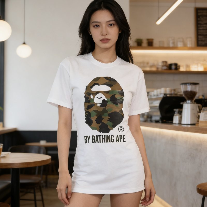 A Bathing Ape Camo Head White T-Shirt view