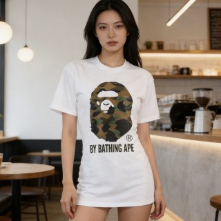 A Bathing Ape Camo Head White T-Shirt view 3