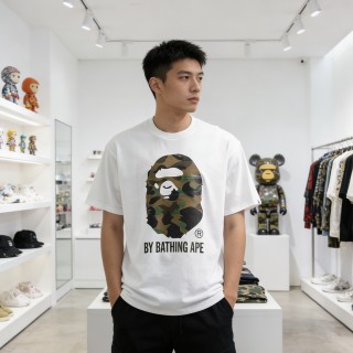A Bathing Ape Camo Head White T-Shirt view 7