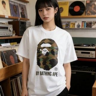 A Bathing Ape Camo Head White T-Shirt view 8