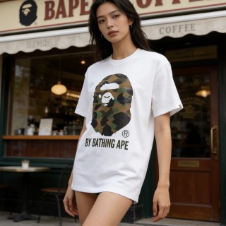 A Bathing Ape Camo Head White T-Shirt view 9