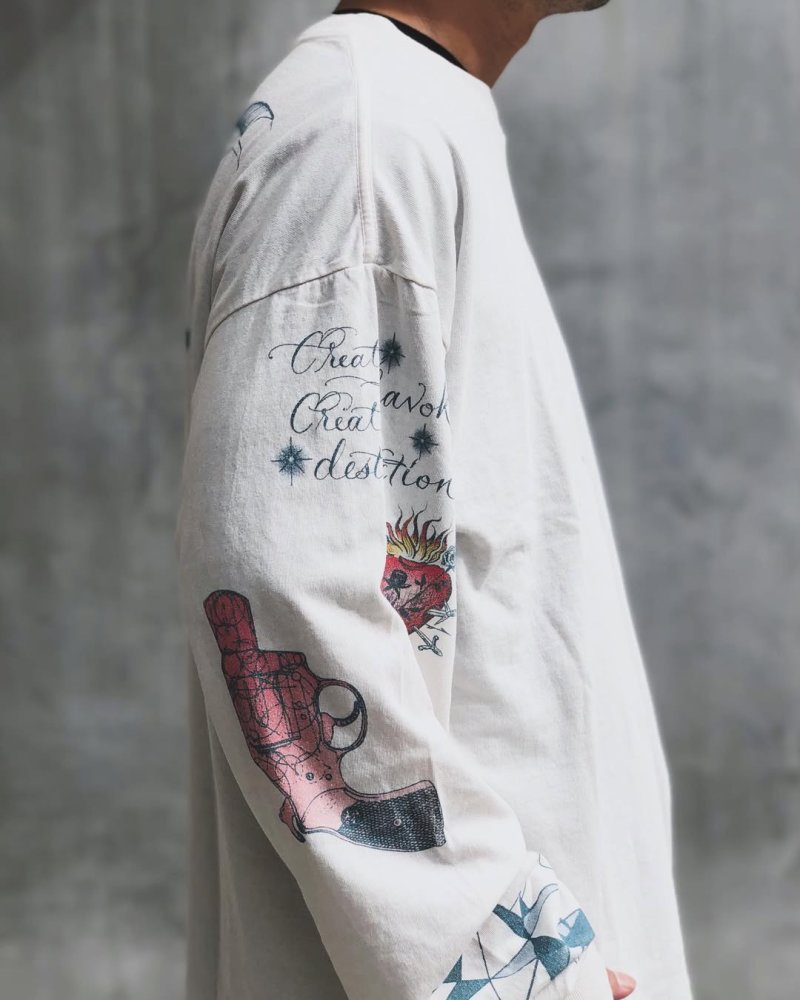 Vintage Angel Wings White Long Sleeve Graphic Tee view
