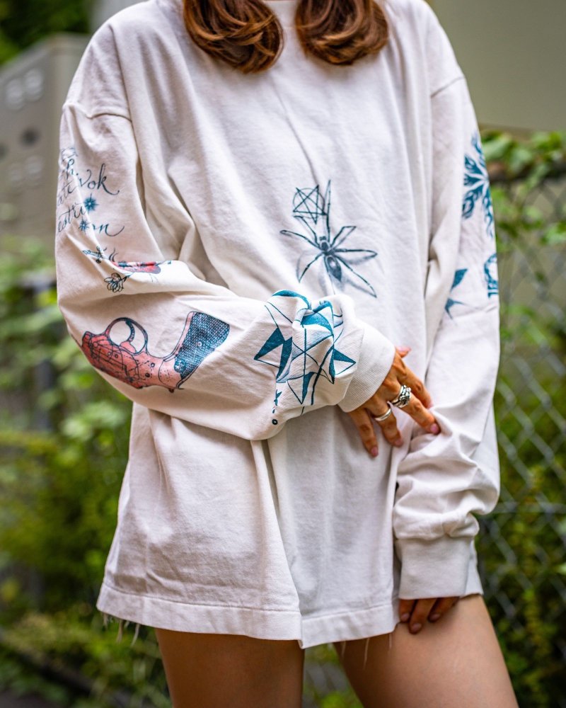 Vintage Angel Wings White Long Sleeve Graphic Tee view