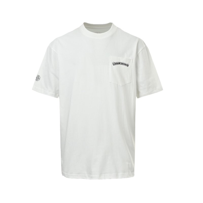 Chrome Hearts White T-Shirt with Burgundy Gothic Cross Print view
