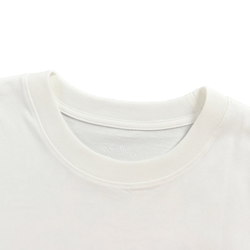 Chrome Hearts White T-Shirt with Burgundy Gothic Cross Print view