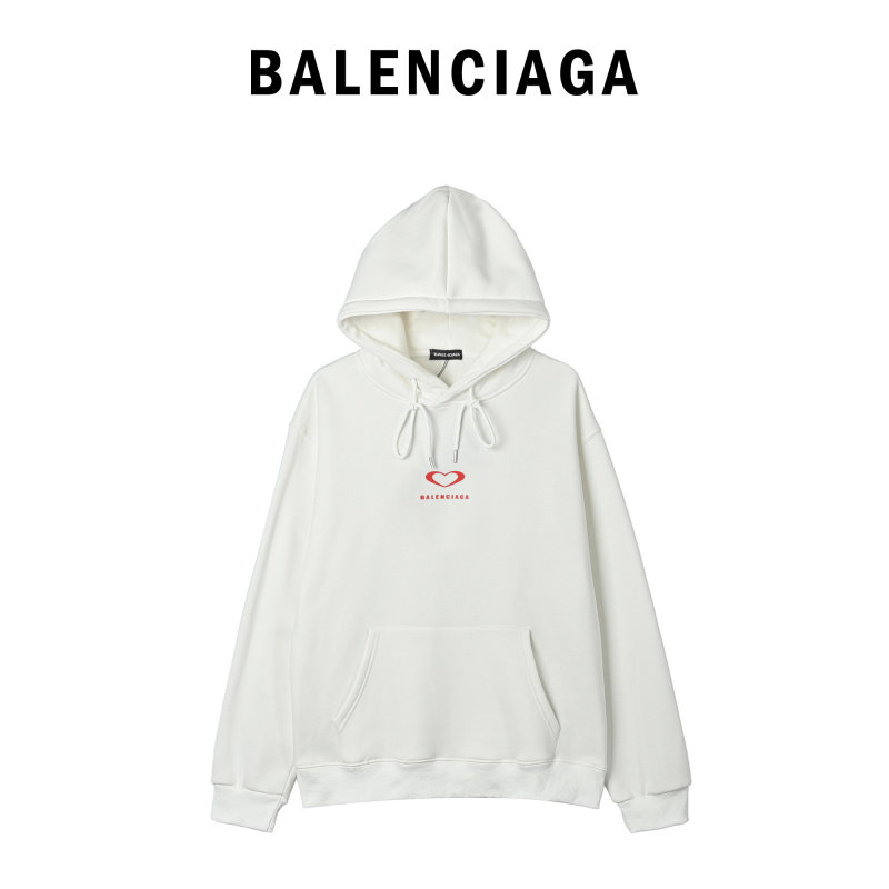Balenciaga Heart Logo White Hoodie view