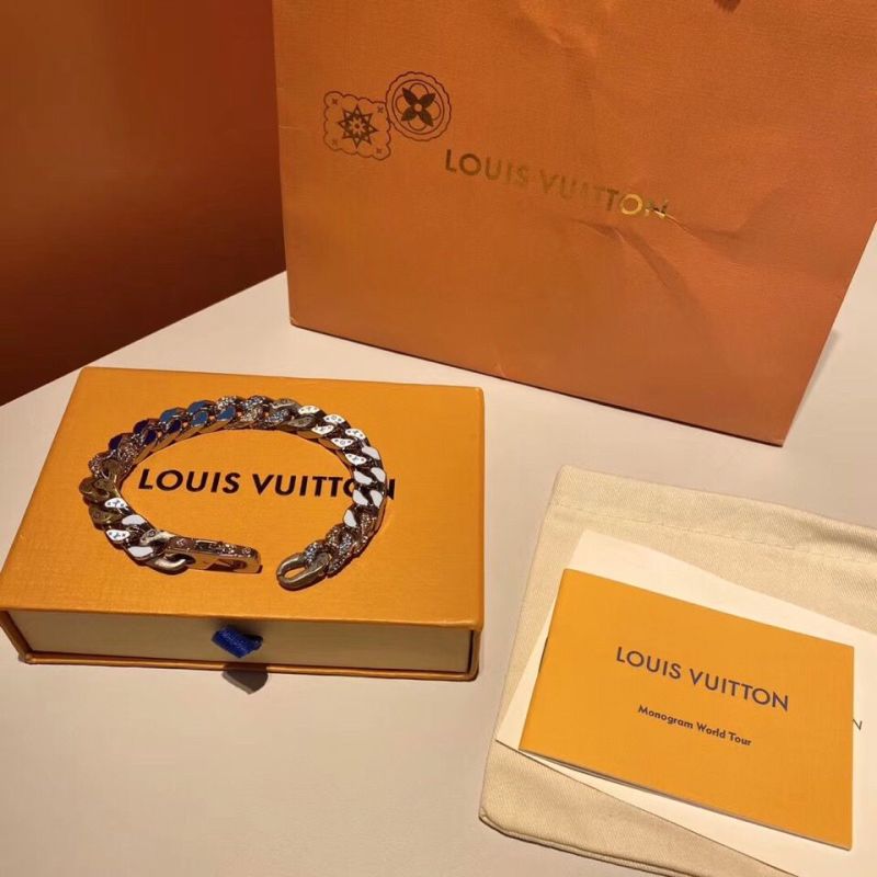 Louis Vuitton Chain Links Candy Blue Crystal Bracelet