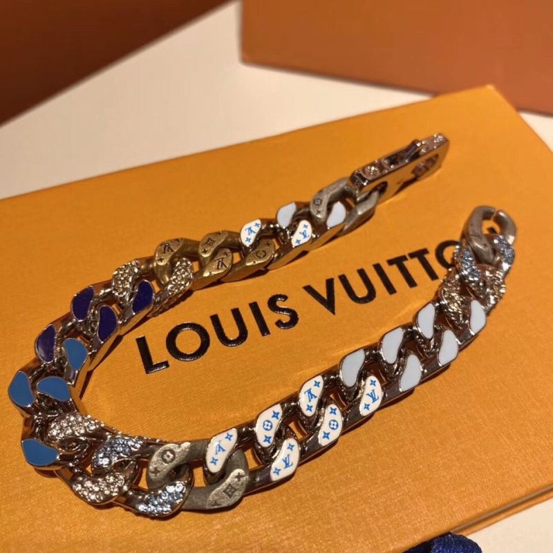 Louis Vuitton Chain Links Candy Blue Crystal Bracelet view