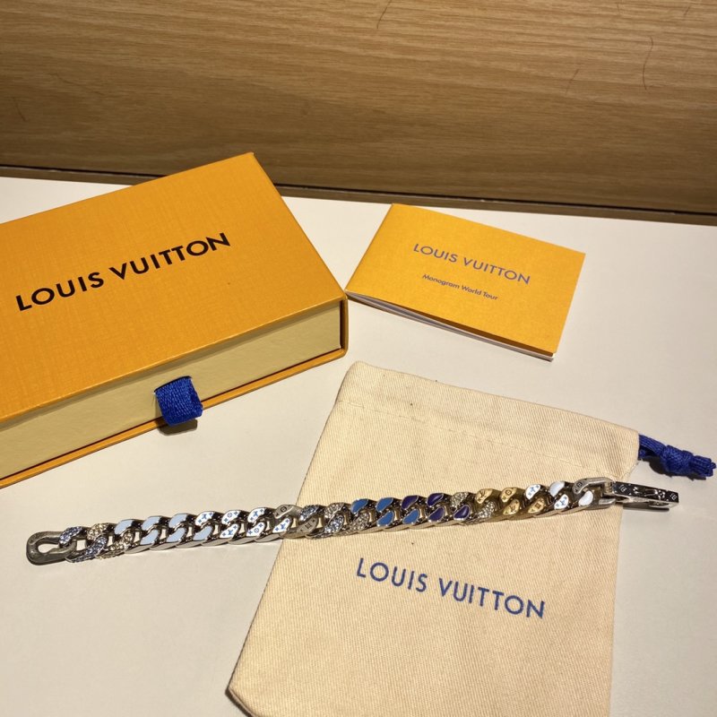 Louis Vuitton Chain Links Candy Blue Crystal Bracelet view