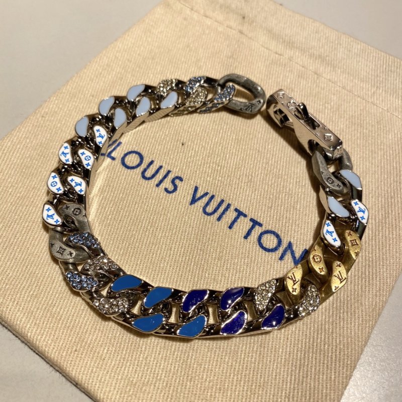 Louis Vuitton Chain Links Candy Blue Crystal Bracelet view