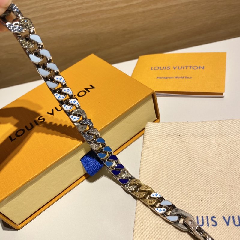 Louis Vuitton Chain Links Candy Blue Crystal Bracelet view