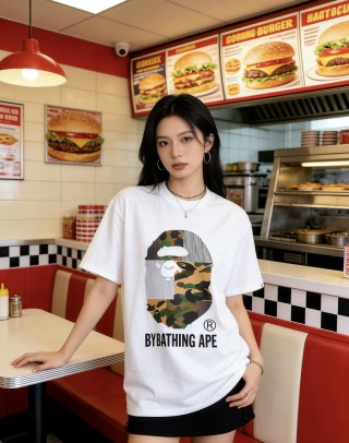 A Bathing Ape Camo Head White T-Shirt view 2