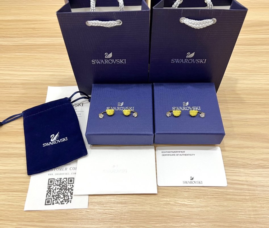 Swarovski Teddy Gold Crystal Bear Stud Earrings view