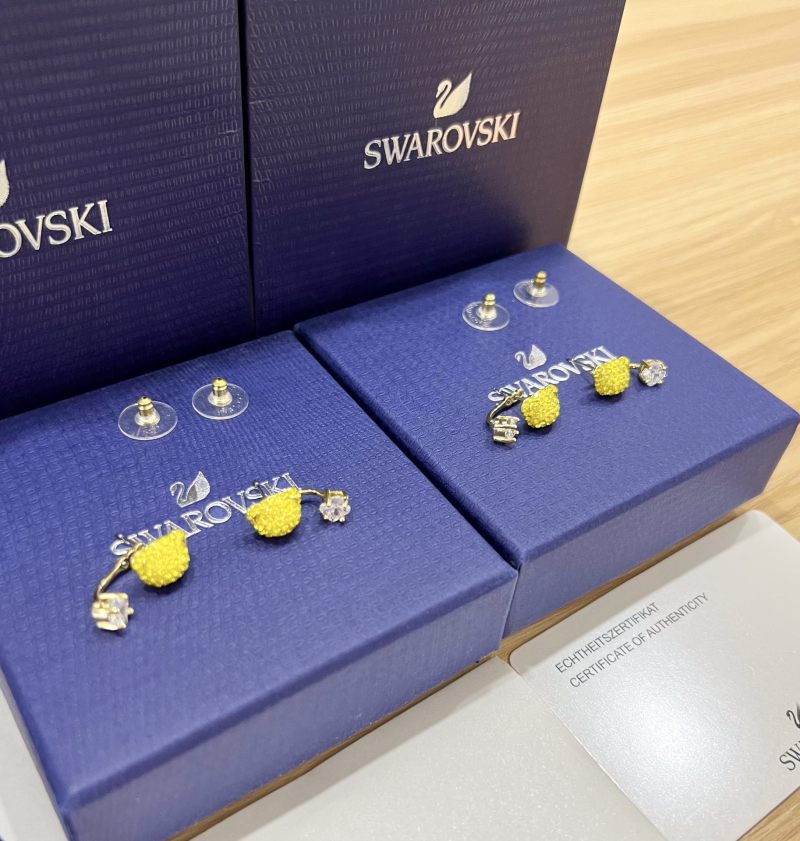 Swarovski Teddy Gold Crystal Bear Stud Earrings view