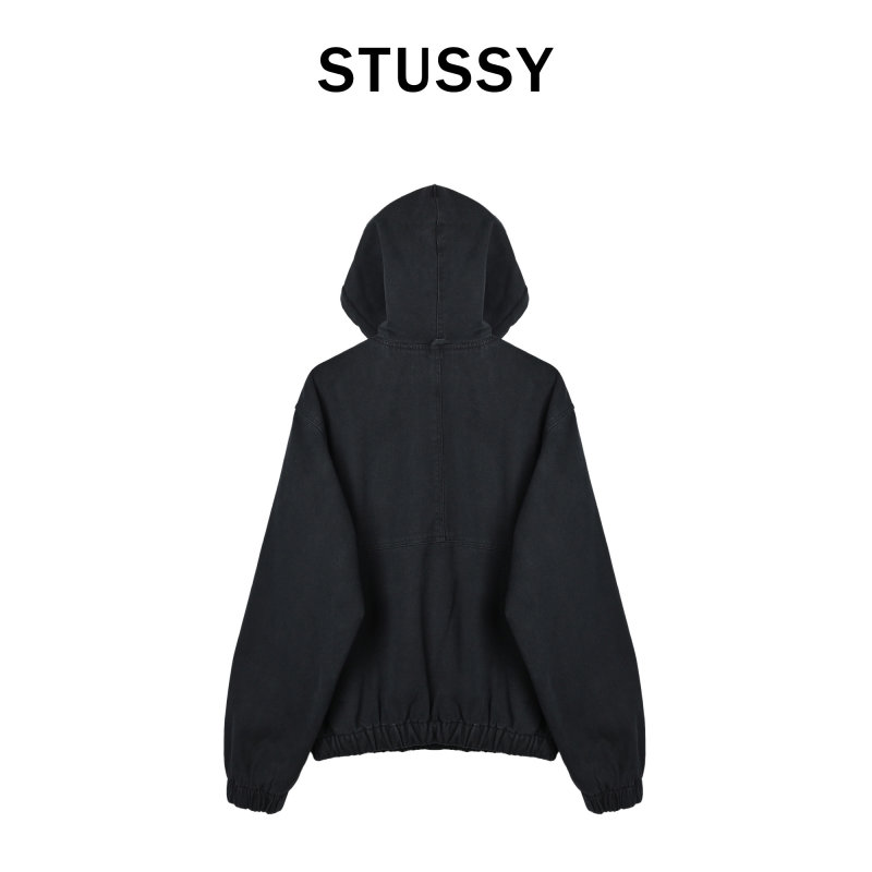 Stüssy Black Denim Sherpa-Lined Jacket view