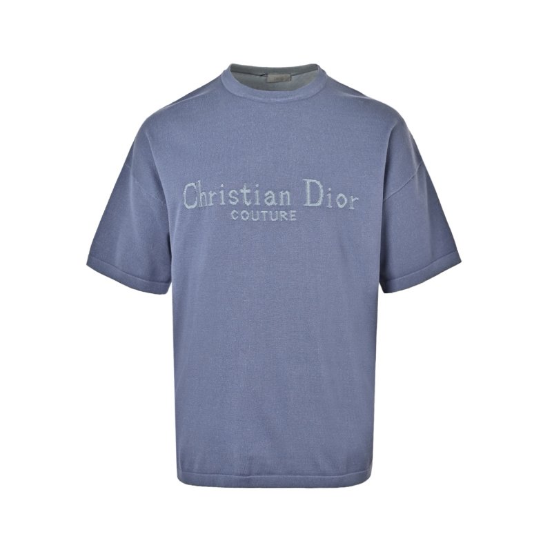 Dior Couture Embroidered Blue T-Shirt view