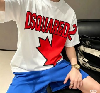 Dsquared2 Maple Leaf Logo White Red T-Shirt view 2